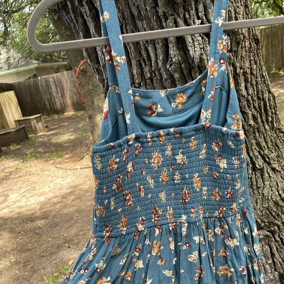 Blue with Floral Mini Dress - Picture 3 of 3